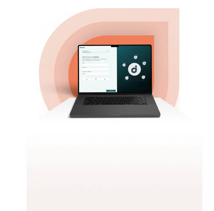 Dversi dashboard running on a laptop