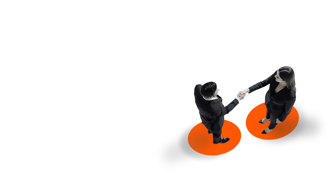 Two professionals shaking hands