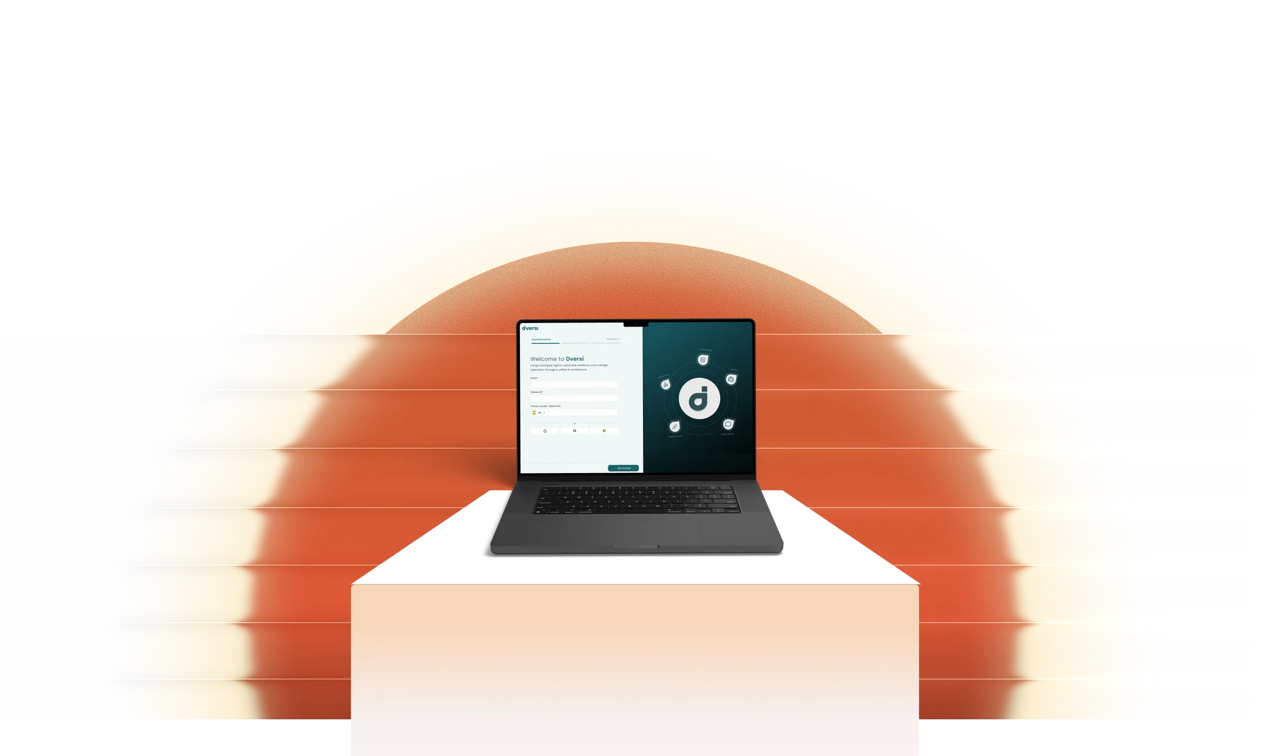 Dversi dashboard running on a laptop